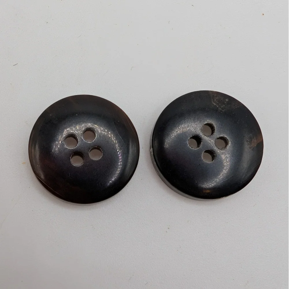 Gucci Buttons Brown 14mm Logo Engraved 4-Hole Replacement 2pc Set Round Circle